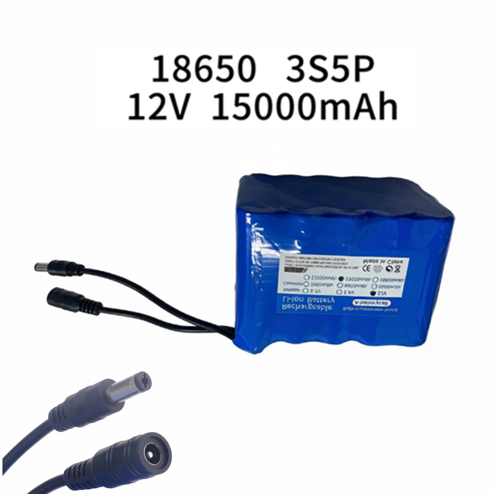 Lithium Battery 12V - Bateria de Pesca 12V 3S5P 15Ah