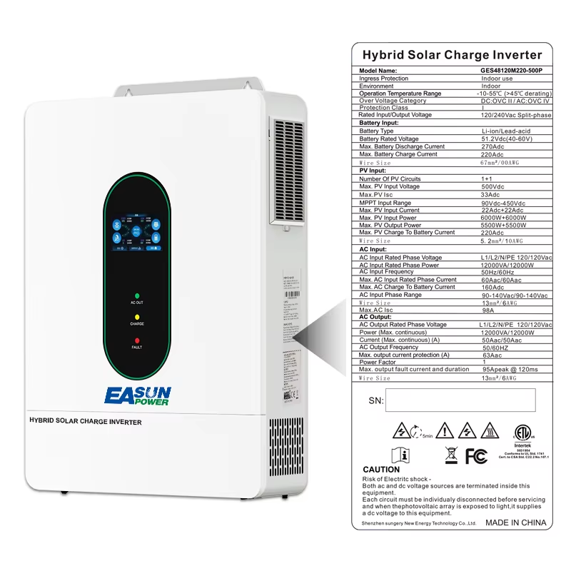 EASUN POWER 12000W 12KW 120V/1 - Charge Controller Solar avaliação e preço